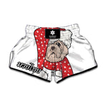 Santa Shih Tzu Print Muay Thai Boxing Shorts