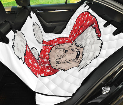 Santa Shih Tzu Print Pet Car Back Seat Cover