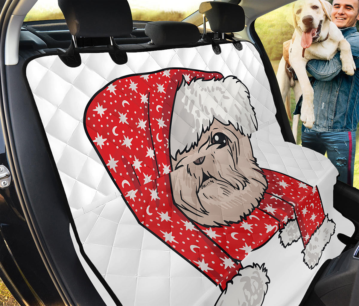Santa Shih Tzu Print Pet Car Back Seat Cover