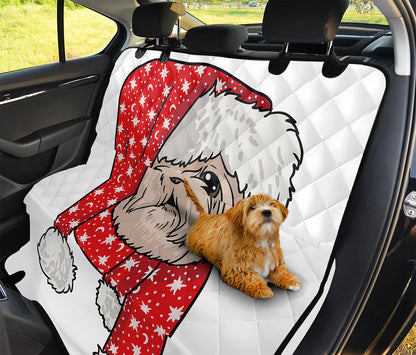 Santa Shih Tzu Print Pet Car Back Seat Cover