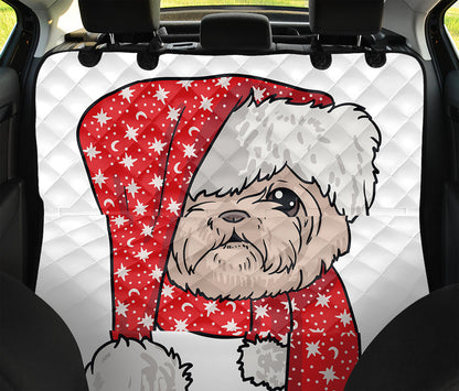 Santa Shih Tzu Print Pet Car Back Seat Cover