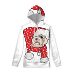 Santa Shih Tzu Print Pullover Hoodie