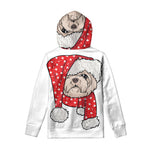 Santa Shih Tzu Print Pullover Hoodie