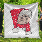 Santa Shih Tzu Print Quilt
