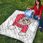 Santa Shih Tzu Print Quilt