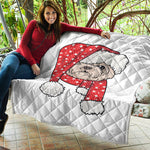 Santa Shih Tzu Print Quilt