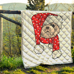 Santa Shih Tzu Print Quilt