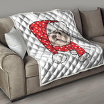 Santa Shih Tzu Print Quilt