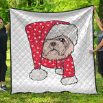 Santa Shih Tzu Print Quilt