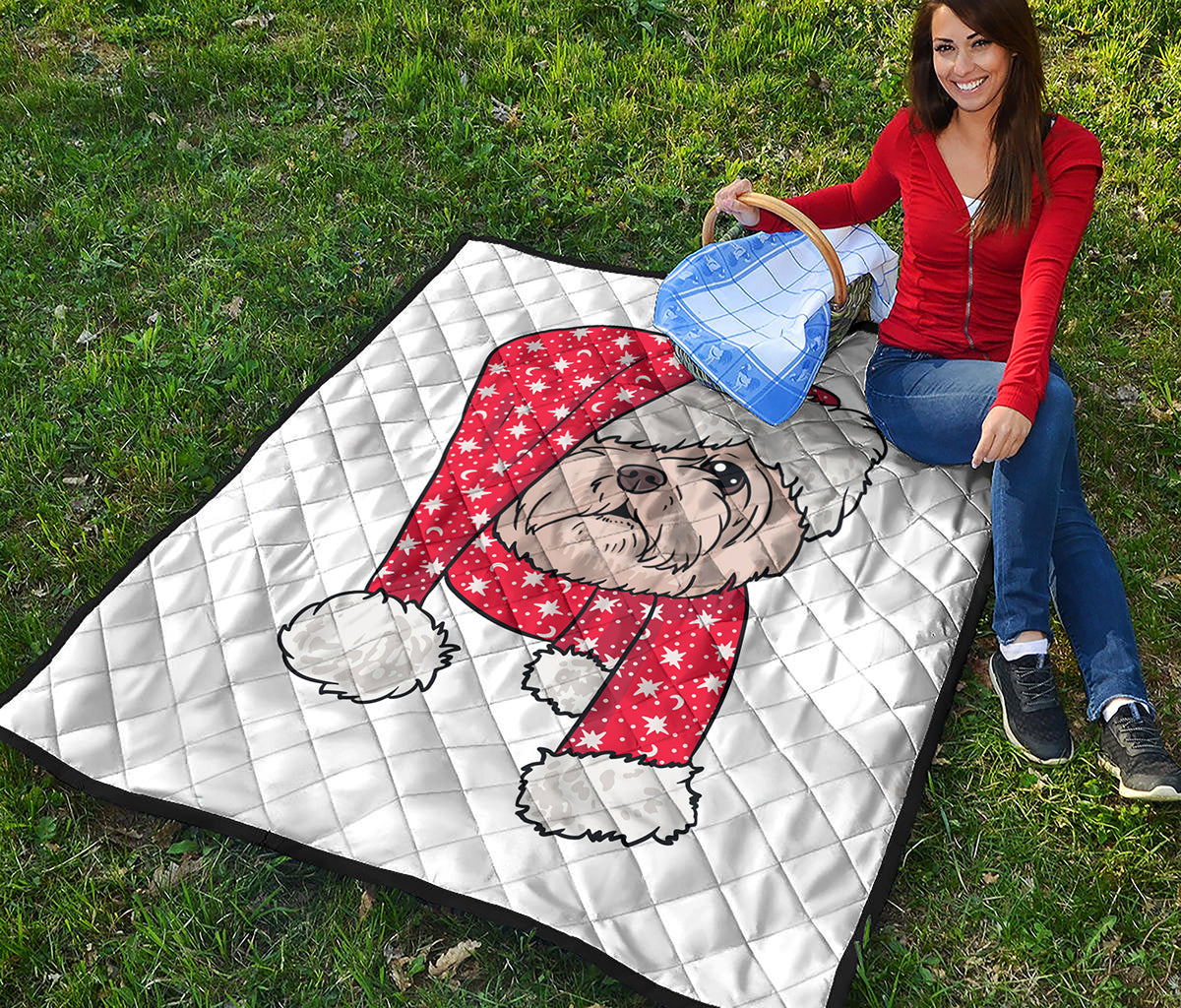Santa Shih Tzu Print Quilt