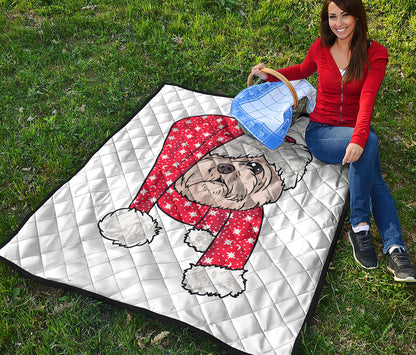 Santa Shih Tzu Print Quilt