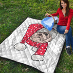 Santa Shih Tzu Print Quilt