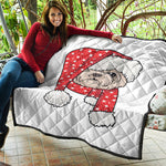 Santa Shih Tzu Print Quilt