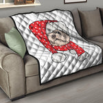 Santa Shih Tzu Print Quilt