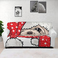 Santa Shih Tzu Print Sofa Cover