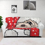 Santa Shih Tzu Print Sofa Cover