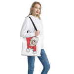 Santa Shih Tzu Print Tote Bag