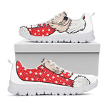 Santa Shih Tzu Print White Sneakers