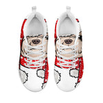 Santa Shih Tzu Print White Sneakers