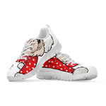 Santa Shih Tzu Print White Sneakers