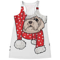 Santa Shih Tzu Print Women's Racerback Tank Top