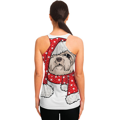 Santa Shih Tzu Print Women's Racerback Tank Top