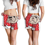 Santa Shih Tzu Print Women's Shorts