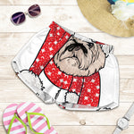 Santa Shih Tzu Print Women's Shorts
