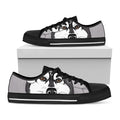 Santa Siberian Husky Print Black Low Top Sneakers