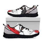 Santa Siberian Husky Print Black Sneakers