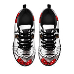 Santa Siberian Husky Print Black Sneakers