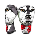 Santa Siberian Husky Print Boxing Gloves