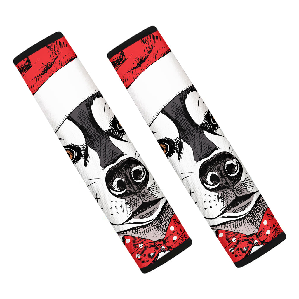 Santa Siberian Husky Print Car Seat Belt Covers