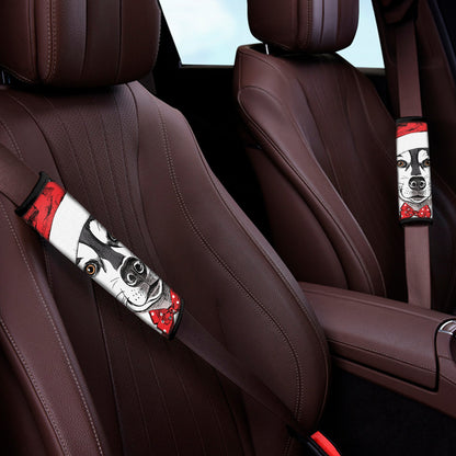 Santa Siberian Husky Print Car Seat Belt Covers