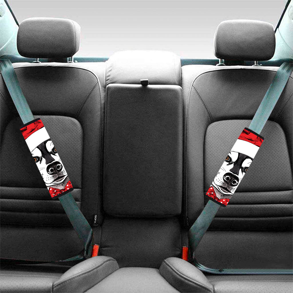 Santa Siberian Husky Print Car Seat Belt Covers