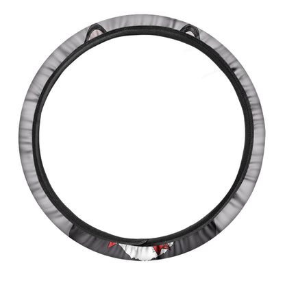 Santa Siberian Husky Print Car Steering Wheel Cover