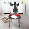 Santa Siberian Husky Print Dining Chair Slipcover