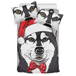 Santa Siberian Husky Print Duvet Cover Bedding Set