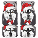 Santa Siberian Husky Print Front and Back Car Floor Mats