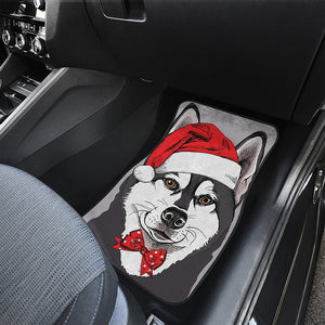 Santa Siberian Husky Print Front Car Floor Mats