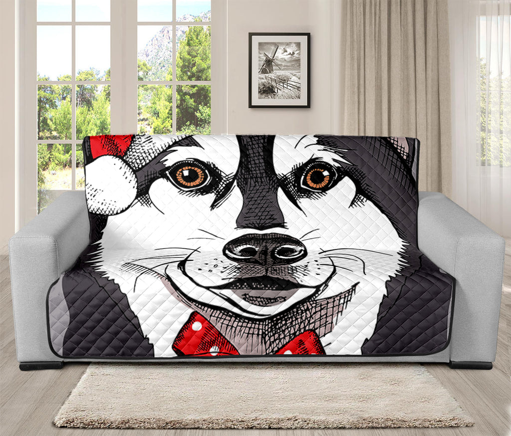 Santa Siberian Husky Print Futon Protector