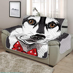 Santa Siberian Husky Print Half Sofa Protector