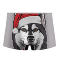 Santa Siberian Husky Print Men's Boxer Briefs