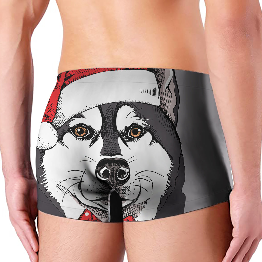 Santa Siberian Husky Print Men's Boxer Briefs