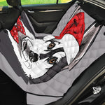 Santa Siberian Husky Print Pet Car Back Seat Cover