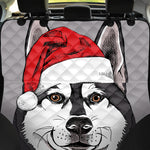 Santa Siberian Husky Print Pet Car Back Seat Cover