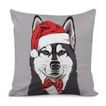 Santa Siberian Husky Print Pillow Cover