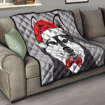 Santa Siberian Husky Print Quilt