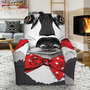 Santa Siberian Husky Print Recliner Slipcover