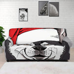 Santa Siberian Husky Print Sofa Cover